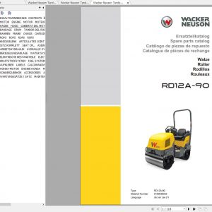 Wacker Neuson Tandem Roller RD12A Operators Manual Service Manual Spare Parts Catalog 5100038333 1
