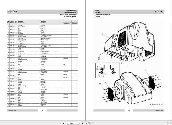 Wacker Neuson Tandem Roller RD27 Operators Manual Service Manual Spare Parts Catalog 0620394 2