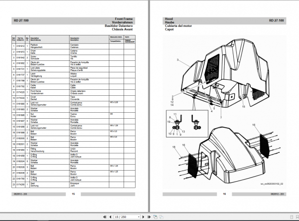 Wacker Neuson Tandem Roller RD27 Operators Manual Service Manual Spare Parts Catalog 0620512 2