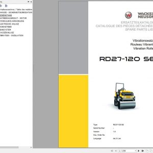 Wacker Neuson Tandem Roller RD27 Operators Manual Spare Parts Catalog 5100032198 1