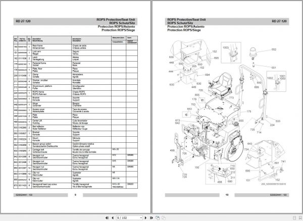 Wacker Neuson Tandem Roller RD27 Operators Manual Spare Parts Catalog 5200024441 2