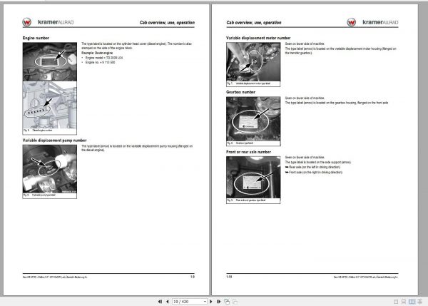Wacker Neuson Telehandlers TH625 Operators Service Parts Manual EN DE FR 3