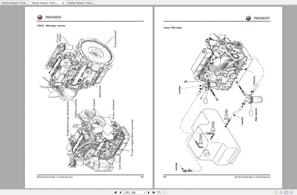 Wacker Neuson Track Excavators 1703 Operator Service Manual Spare Parts Catalog 3