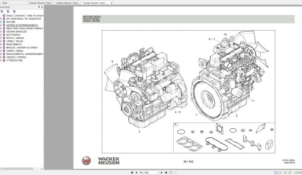 Wacker Neuson Track Excavators 28Z3 Operator Service Manual Spare Parts Catalog 3