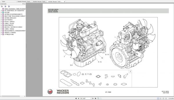 Wacker Neuson Track Excavators 38Z3 Operator Service Manual Spare Parts Catalog 3