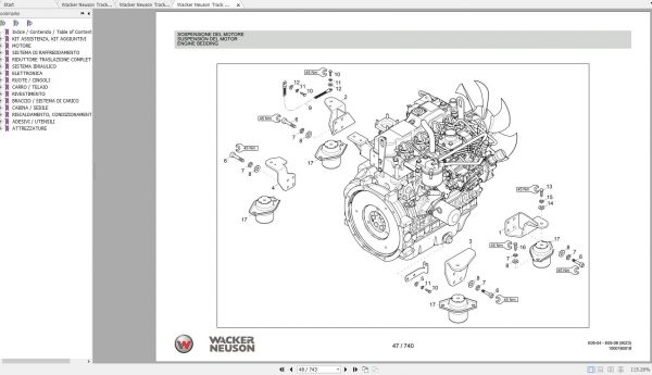 Wacker Neuson Track Excavators 50Z3 Operator Service Manual Spare Parts Catalog 3