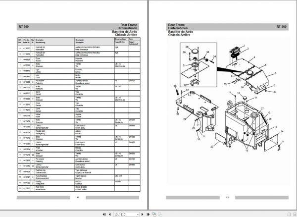 Wacker Neuson Trench Roller RT 560 Operators Manual Service Manual Spare Parts Catalog 0009000 2