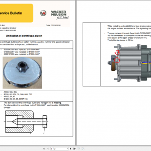 Wacker Neuson Vibratory Rammers Clutch Technical Service Bulletin 1
