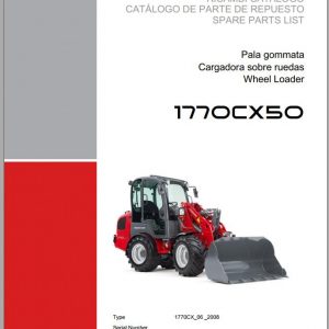 Wacker Neuson Weidemann Wheel Loaders 1770 CX50 Repair Manual Parts Manual EN IT ES 1