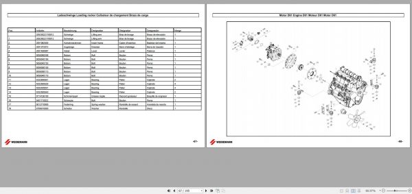 Wacker Neuson Weidemann Wheel Loaders 3006 D61 D81 Parts Manual 5056300606 EN ES DE FR 2
