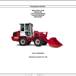 Wacker Neuson Weidemann Wheel Loaders 4004 D D Parts Manual 5056400405 EN ES DE FR 1