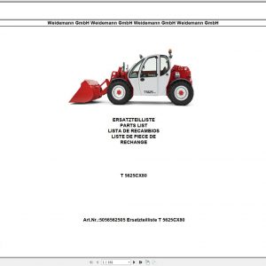 Wacker Neuson Weidemann Wheel Loaders T 5625 CX80 Parts Manual 5056562505 EN ES DE FR 1