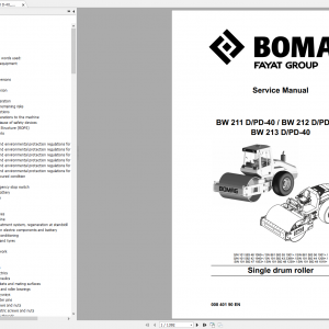 BOMAG 24.9GB Full Service Manual Service Training Operation Maintenance Manual DVD 8