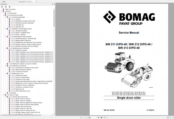 BOMAG 24.9GB Full Service Manual Service Training Operation Maintenance Manual DVD 8