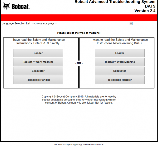 Bobcat BATS v2.4 11.2021 Advanced Troubleshooting System 1