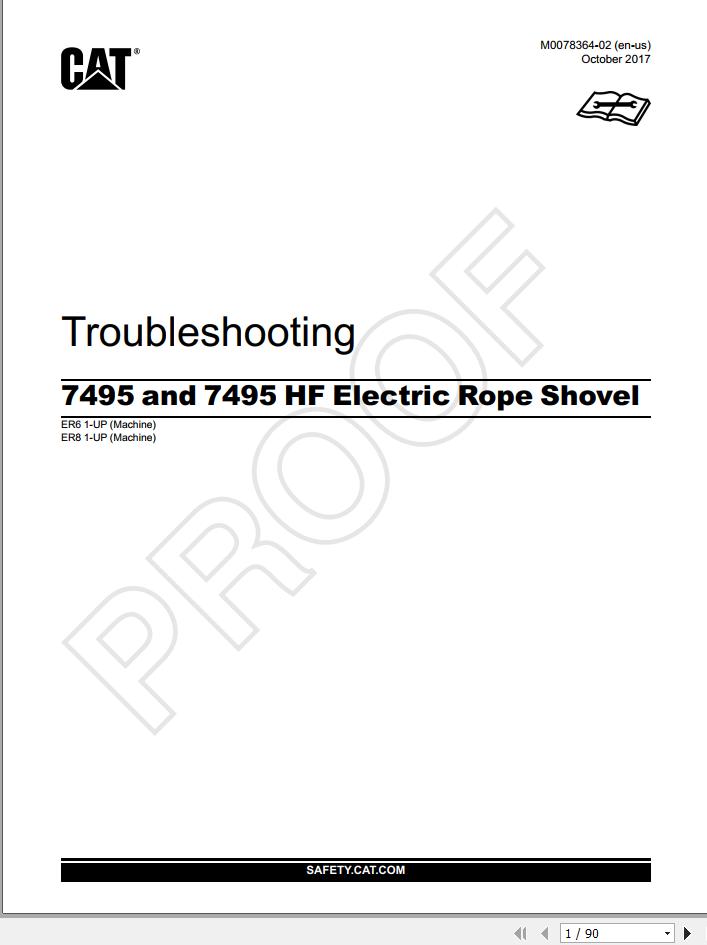 CAT Electric Rope Shovel 7495 and 7495 HF Troubleshooting M0078364 2 en us 10.2017 1