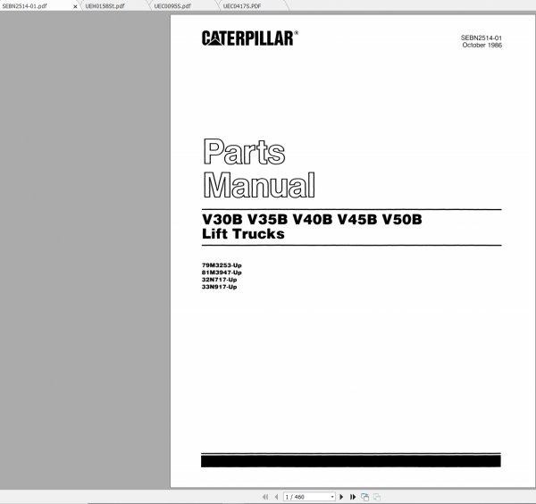 CAT Forklift V40 V40B Parts Manual 12.2019 1