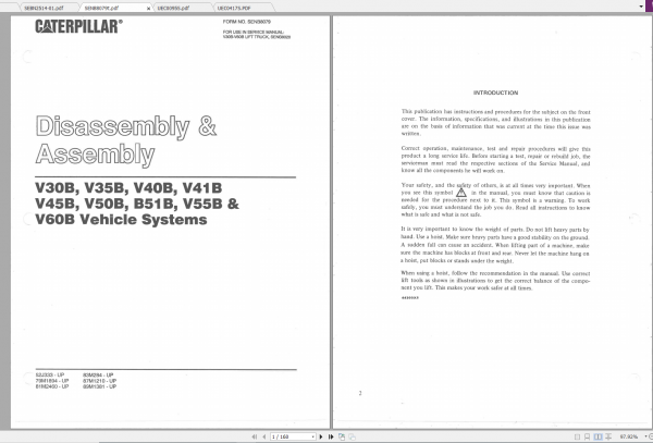 CAT Forklift V40B Service Manual Dissasembly Assembly Parts Catalog 09.2021 1