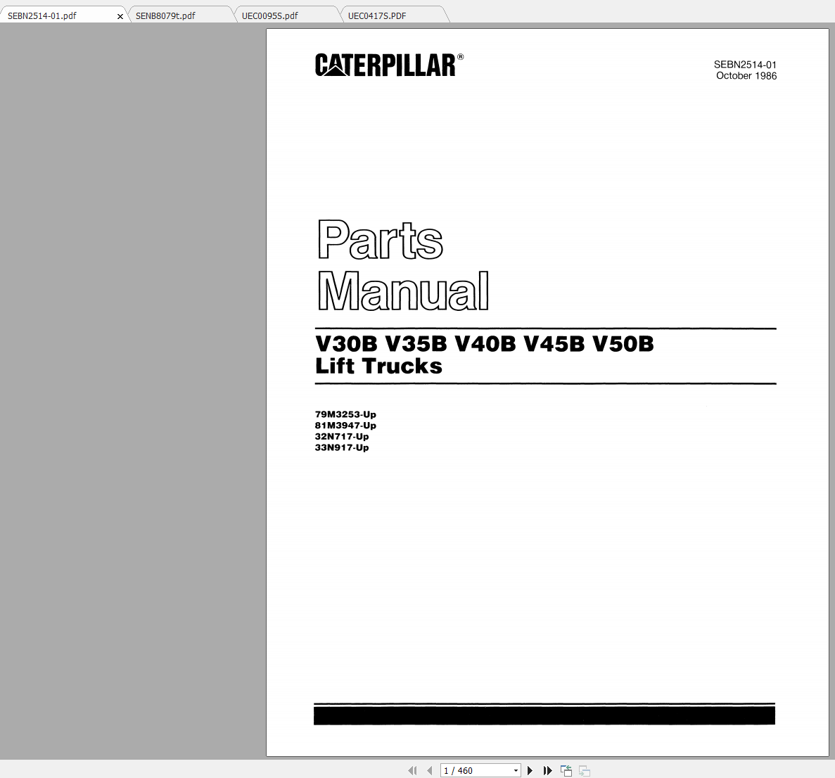 CAT Forklift V40B Service Manual Dissasembly Assembly Parts Catalog 09.2021 2