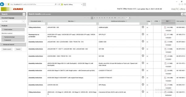 CLAAS WebTIC Offline AR 05.2022 Operator Manual Repair Manual Service Documentation DVD 1