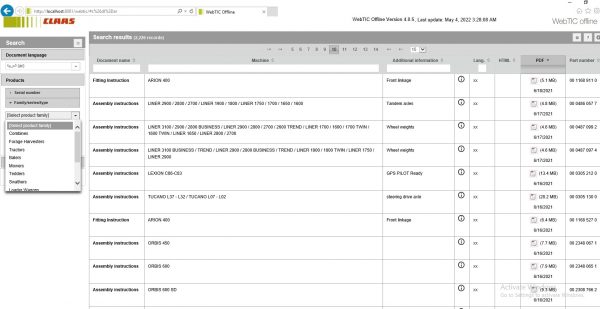 CLAAS WebTIC Offline AR 05.2022 Operator Manual Repair Manual Service Documentation DVD 4