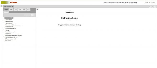 CLAAS WebTIC Offline PL Polski 11.2021 Operator Manual Repair Manual and Service Documentation DVD 4