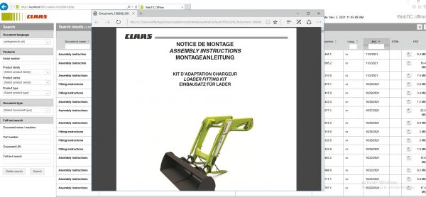 CLAAS WebTIC Offline PT 05.2022 Operator Manual Repair Manual Service Documentation EN DVD 2