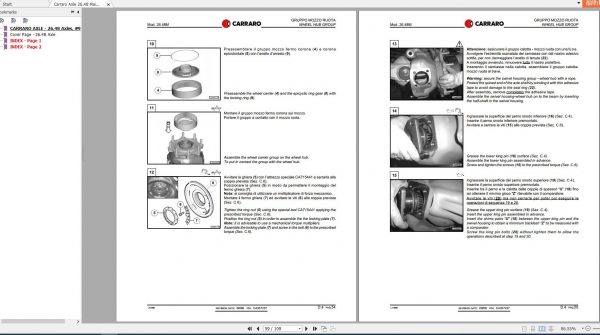Carraro Axle 26.48 Maintenance Repair Manual 908496 2