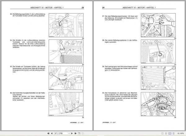 Case IH Tractors JXU75 JXU85 JXU105 JXU115 Service Manual 87679938C German 2