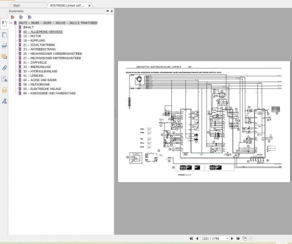 Case IH Tractors JXU75 JXU85 JXU105 JXU115 Service Manual 87679938C German 4