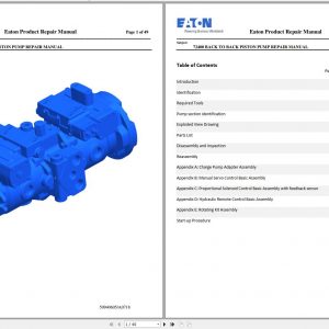 Eaton B2B Pump Repair Manual 50940605A 1
