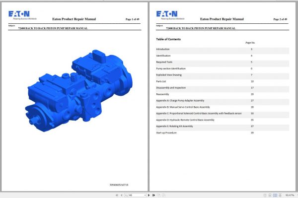 Eaton B2B Pump Repair Manual 50940605A 1