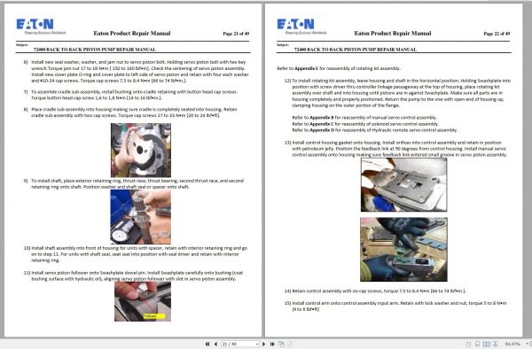 Eaton B2B Pump Repair Manual 50940605A 2
