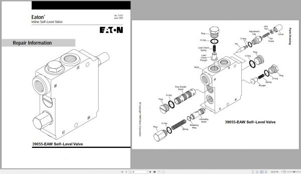 Eaton Inline Self Level Valve Service Manual 915184 1