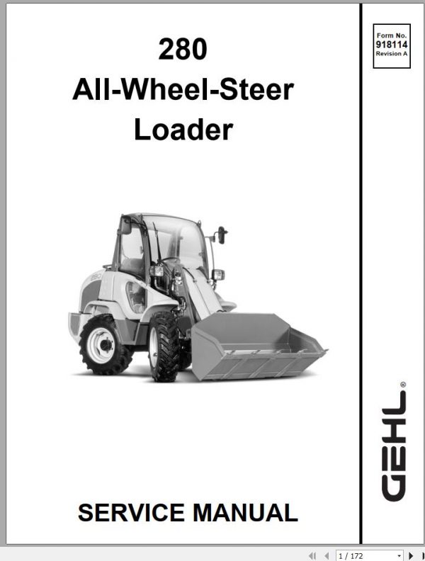 Gehl All Wheel Steer Loader 280 Service Manual 918114A 1