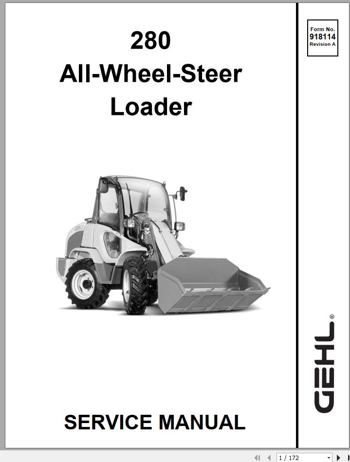 Gehl All Wheel Steer Loader 280 Service Manual 918114A 1