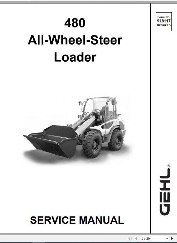 Gehl All Wheel Steer Loader 480 Service Manual 918117A 1