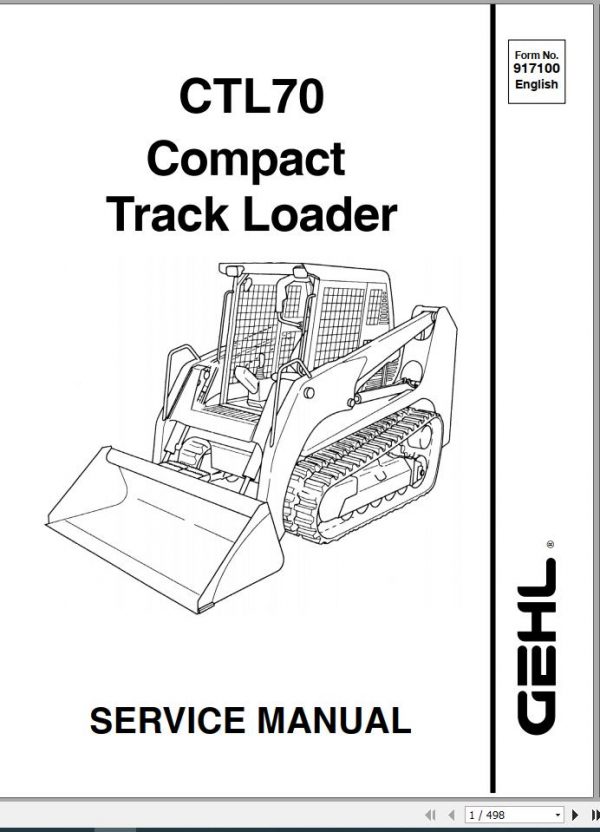 Gehl Compact Track Loader CTL70 Service Manual 917100 2004 1