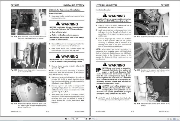 Gehl Skid Steer Loader SL7810E SN 904501 Up Service Manual 917228 2006 2