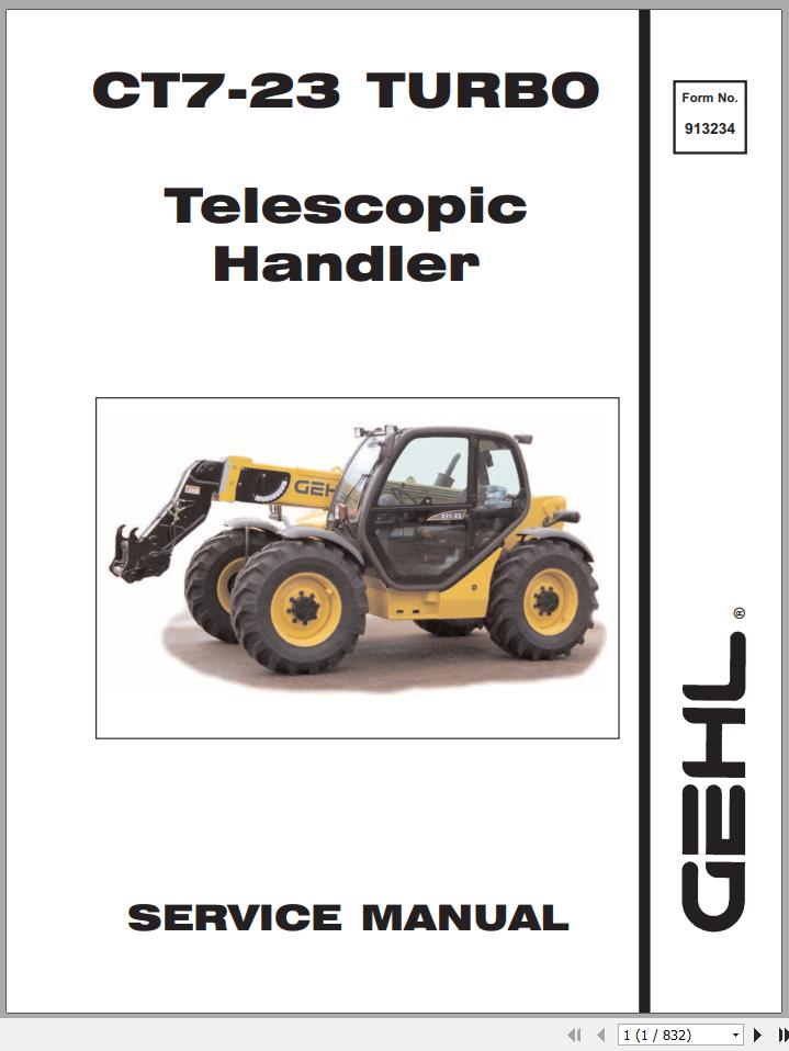 Gehl Telescopic Handler CT7 23Turbo Service Manual 913234 2005 1