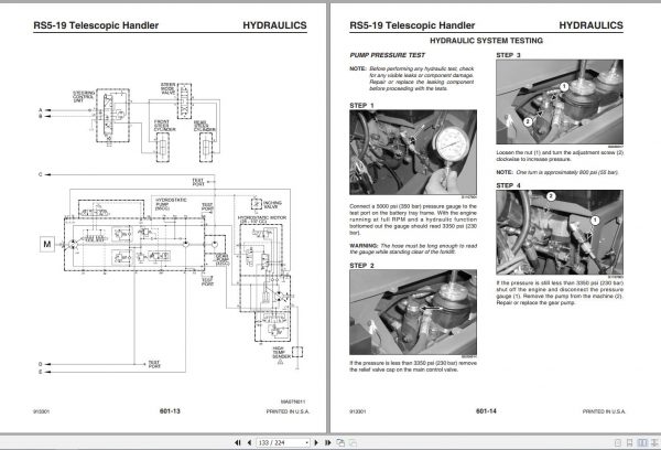 Gehl Telescopic Handler RS5 19 SN 50101 50650 Service Manual 913301 2008 2
