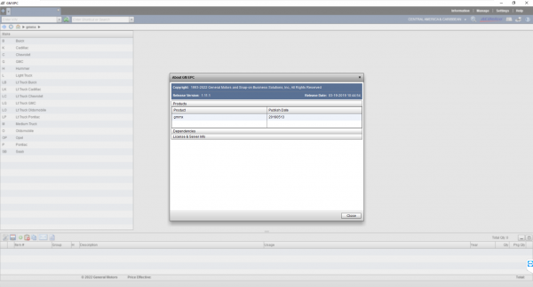 General GMMX Motor GM Mexico EPC 06.2019 Parts Catalog Full DVD 1