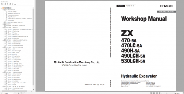 Hitachi Hydraulic Excavator ZX Series 2022 PDF Technical Manual Part Catalog Workshop Manual Circuit Diagram DVD 1