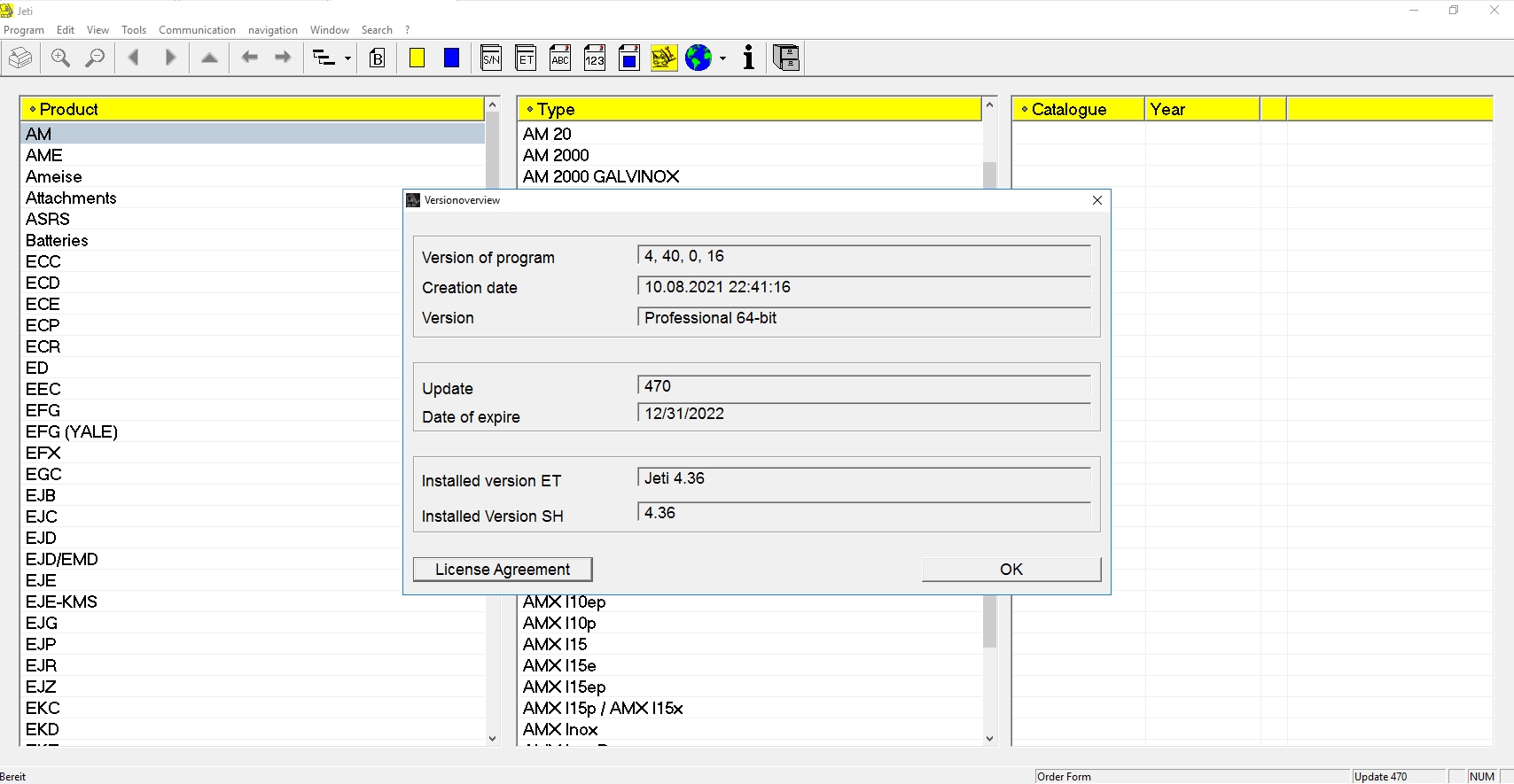 JUNGHEINRICH JETI ForkLift ET v4.36 Updated 470 05.2022 Spare Parts Catalog Full Instruction DVD 1