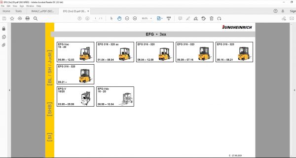 JUNGHEINRICH JETI ForkLift SH v4.36 Updated ES01 08 05.2022 Service Information 2