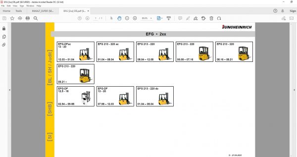 JUNGHEINRICH JETI ForkLift SH v4.36 DE Updated DE01 DE09 05.2022 Service Information 2