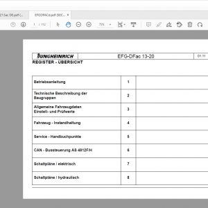 JUNGHEINRICH JETI ForkLift SH v4.36 DE Updated DE01 DE09 05.2022 Service Information 4