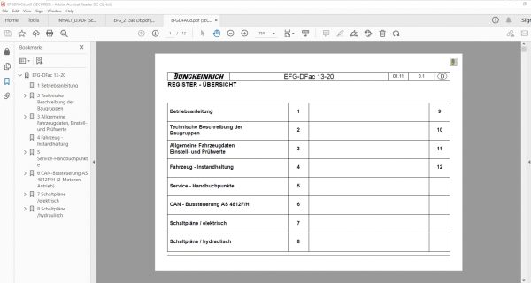 JUNGHEINRICH JETI ForkLift SH v4.36 DE Updated DE01 DE09 05.2022 Service Information 4