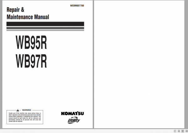Komatsu Backhoe Loaders 2022 Shop Manual Repair Maintenance Manual 3 1