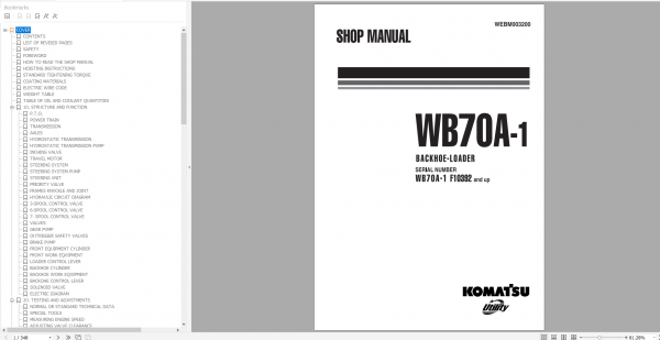 Komatsu Backhoe Loaders 2022 Shop Manual Repair Maintenance Manual 4 1